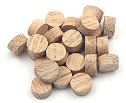 Oakcrafts - 12 mm Eichen-Flachkopf-Kreuzkornstopfen - 25 Stück