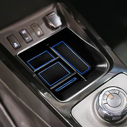 YEE PIN Aufbewahrungsbox Kompatibel mit Dacia Spring Electric 2022+ Mittelkonsole Organizer Tray für Armlehne Organizer Zubehör Mit Rutschfestermatte Blau