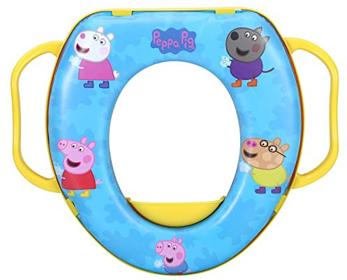 Zawadi Global Peppa Pig Soft Padded Potty Toilet Training Seat with Handles for Toddlers Kids Children, Portable for Travel & Easy to Clean