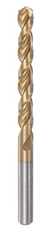sourcing map Twist Drill Bit 8.1mm Titanium Coated (HSS-E) M42 High Speed Steel 8% Cobalt Straight Shank for Stainless Steel Aluminum Alloy Metal