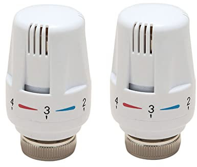 YdseozOA 2 Pcs Thermostatic Radiator Valve TRV Radiator Valve Replacement Head M30x1.5 Radiator Thermostatic Valve Heating System Temperature Control Heads for Home Office