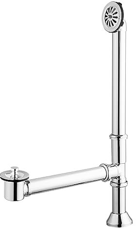Artiwell Vintage Claw Foot Tub Drain Kit with Lift and Turn Bath Drain Stopper, 1-1/2 Brass Tubular Leg Tub Bathtub Waste and Overflow Drain Assembly with Drain Plug and Bathtub Overflow Cover