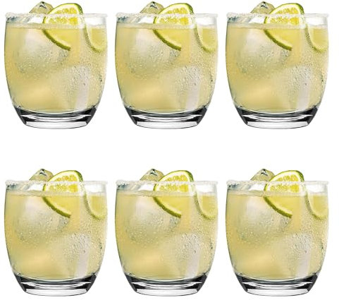 Glasmark KROSNO 1992 Trinkgläser Set Gläser 6 Stück 220 ml Wassergläser Cocktailgläser Saftgläser Saft Wasser Glas Mit Dickem Boden Spülmaschinenfest, Farblos