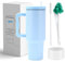 Amoilly 1200ml Tazza termica a doppia parete, in acciaio inox | tazza da viaggio cannuccia l per caffè, viaggio, con cannuccia l Con spazzole gratuite (Bleu ciel)