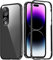 Compatible avec Coque Honor 90 Transparente, Coque de Téléphone Honor 90 avec Verre Trempé Protection écran Antichoc Etui Intégrale Housse (Noir)