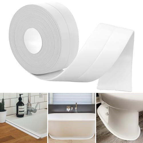 Plinthe PVC Souple, Plinthe Souple Autoadhésive 35mm x 20m, Plainte Adhesive PVC, Plinthe Adhesive - Angle Plinthe Cuisine - Baguette Finition PVC - Convient pour Cuisine et la Salle de Bain (Blanc)