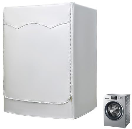 Copri Lavatrice da Interno ed Esterno, Copertura Lavatrice e Asciugatrice Protezione Impermeabile e Anti-UV Adatta a Carica Frontale Durevole Antipolvere Anti Sunlight con Cerniera 60 * 65 * 90 CM