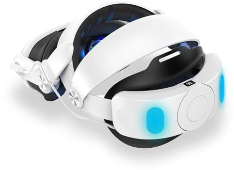 PNGOS VR Kopfgurt Kompatibel mit Quest 3 Kopfband für einstellbar Quest 3 Zubehör mit 6000 mAh wiederaufladbarer Akku Komfortabel Stabiler Quest 3