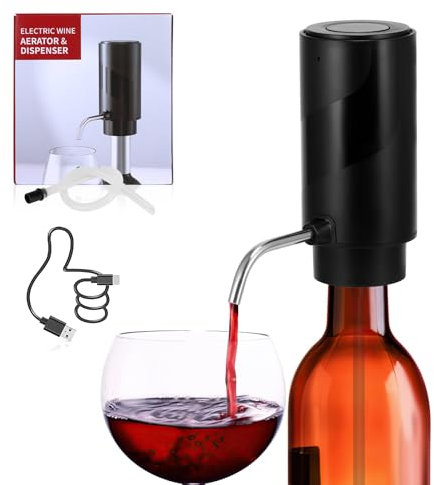 COZHYESS Electric Wine Aerator and Dispenser, Automatic Aeration Decanter, Rechargeable and Portable for Restaurant, Bar, Party, Home
