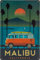 Historisches Retro Vintage Blechschild mit Souvenir Reisemotiv, Ferien, Abenteuer, Urlaub Deko Schild, 30 x 20 cm (Malibu, USA)