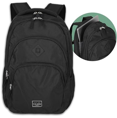 travelite Zaino per bagaglio a mano, zaino per laptop da 15.6 pollici, BASICS, zaino da giorno, zaino con molti scomparti, 45 cm, 22 L
