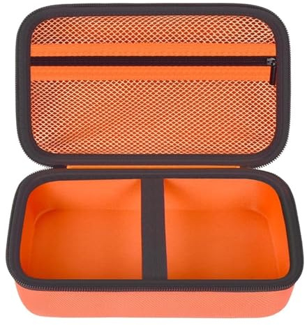 GWCASE Hartschalenkoffer für Brother PT-H110 / PTE-110 Beschriftungsgerät | Stoßfeste Struktur, Netztasche für 4 Bandkassetten und Kleinteile, Ordnung zu Hause oder unterwegs, Orange, Nur Tasche