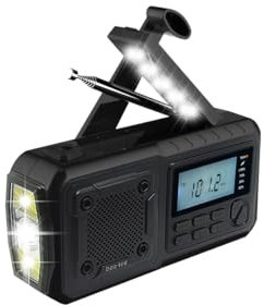 beafon, beatec RDS670, Kurbelradio, 2000mAh, Outdoor Radio, mit Kurbeldynamo, Solarpanel, Taschenlampe und SOS, IPX3