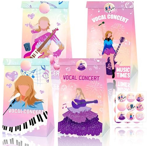 JeVenis Singer Theme Party Party Favor Bags Singer Theme Birthday Party Supplies Bags Candy Treat Bag for Birthday Wedding Bridal Shower