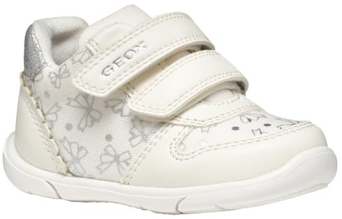 Geox Bébé Fille B ZAPITO Girl A Basket, White/Silver, 18 EU