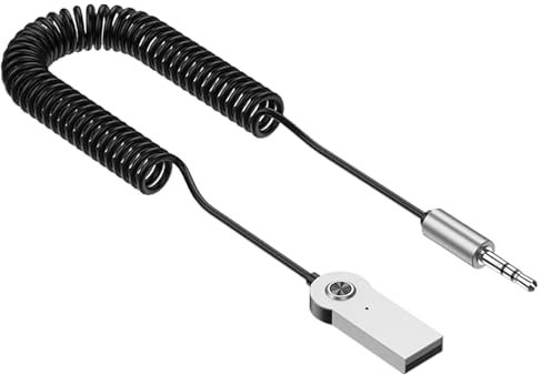 Xvilmaun Adaptador Auxiliar inalámbrico para Coche,Adaptador Auxiliar USB para Coche - Adaptador Auxiliar de Sonido estéreo | Receptor de Audio para automóvil, micrófono Incorporado, Adaptador