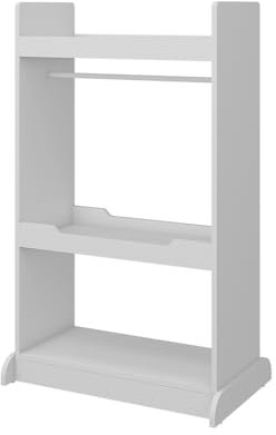 Vicco Kinderkleiderschrank Conny, Kinderregal, Weiß, 67 x 110 cm mit Kleiderstange