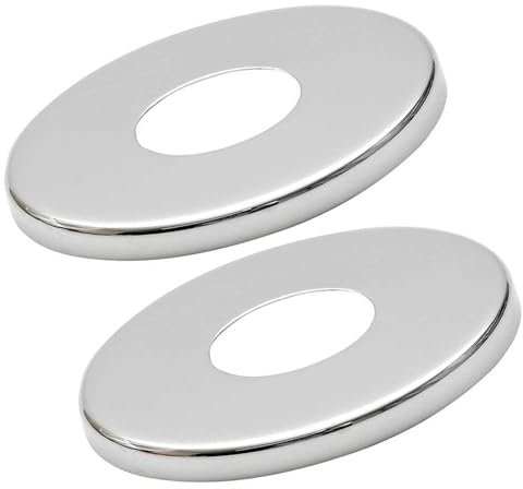 2 x 21mm G1/2 Chrome Tap Shower Pipe Cover High Collar Steel