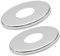 2 x 21mm G1/2 Chrome Tap Shower Pipe Cover High Collar Steel