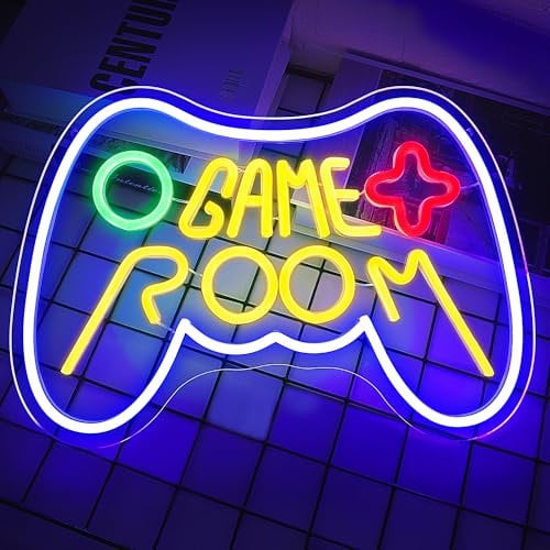 SHENEON Gamer Neon Sign for Wall Decor Game Neon Light for Gaming Room Gaming Accessories lights for Boys Gifts Man Cave Kids Birthday Gift Bedroom Game Room Party Decoration,Size 15 * 11in(XD022)