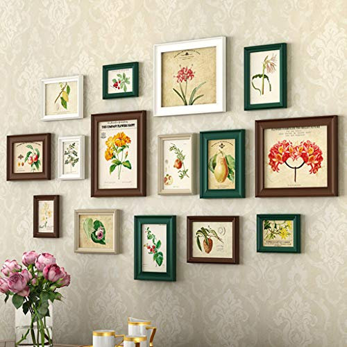 15-teiliges Collage-Set aus Holz mit Bilderrahmen, Mehreren unterschiedlichen Größen mit transparentem Glas für Galerie, Wohnzimmer, Treppe, dekorative Malerei, DIY-Kombination