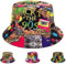 AUNGKWANG Retro Bucket Hat, 80 90er Style Unisex Fishing Hut, Modische Fischerhut, Doppelseitig Sonnenhut, Faltbar, für Disco Hip Hop Outdoor