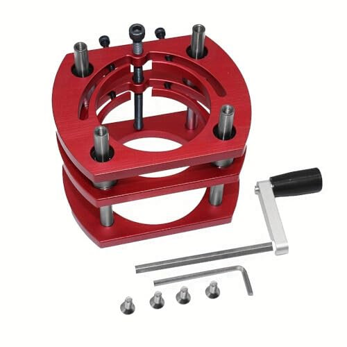 OBEST Router Lift Base, Aluminum Alloy Stainless Steel 4 Jaw Clamping, Router Table Lifting System Base, Frätisch für Oberfräsen, Rouuter Hubbasis für 64-66mm Durchmesser kleine Trimmmaschinen
