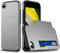 xinyunew Coque Portefeuille pour iPhone 6/6s avec Porte-Cartes, Étui de Protection Téléphone Double Couche Antichoc, Fente Cachée Coulissante,Antichoc TPU+PC Housse Portefeuille(Gris)