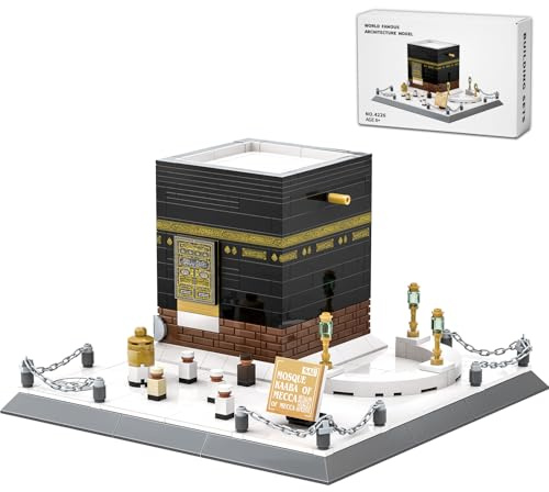 LQPFBSM Islamic Mosque Kaaba Architectural Model Building Block Sets Muslim Bricks Toy hajj kit eid Gifts for Kids Adult 446 Pieces