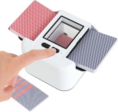 Nicoone Automatischer Kartenmischer 1-2 Decks, Elektrischer Kartenmischmaschine,Automatic Shufflers for UNO, Texas Hold'em, Home Card (USB-Ladung)
