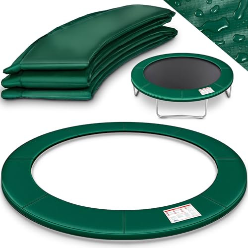 KIDUKU Trampolin Randabdeckung | Ø 244cm 305cm 366cm 427cm | reißfest | 100% UV-beständig Federabdeckung Randschutz (Grün, 244 cm)