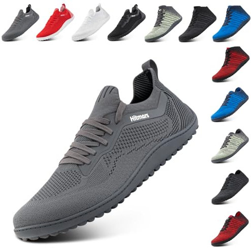 Hitmars Chaussures Pieds Nus Homme Femme Barefoot Chaussures Minimalistes Antidérapant Fitness Extérieur Gris EU 42