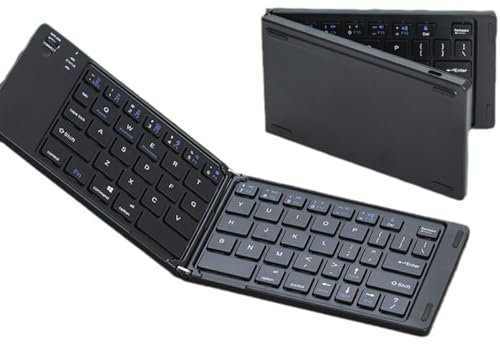 Teclado plegable inalámbrico,Teclado inalámbrico plegable - Teclado plegable recargable - Dispositivo de entrada inalámbrico de bajo ruido, herramienta de tipo de entrada flexible para ordenador portá