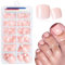 Kotkiddy 168 Pièces Autocollants Ongles d'Orteils Femmes Faux Ongles d'Orteils avec Bande Adhésive, Faux Ongles d'Orteils Autocollants Ongles Toe Acrylique (Rose Chair)