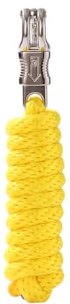 Merauno® Führstrick für Pferd - Anbindestrick in verschiedenen stylischen Designs, Führleine, Anbindeseil Pony, Esel, Ziege mit Panikhaken (Gelb, Panikhaken)