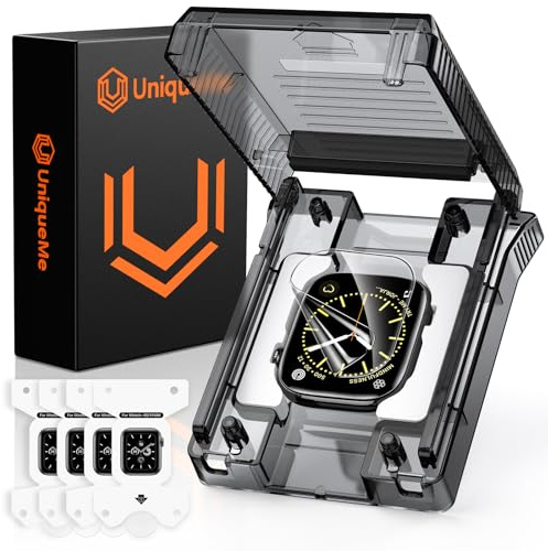 UniqueMe für Apple Watch Series 9/8/7 40/41 mm Displayschutz - 4 Stück | für Apple Watch Series 40/41mm Displayschutz, Staub-und Blasenfrei HD TPU Folie Einfache Installation Screen Protector
