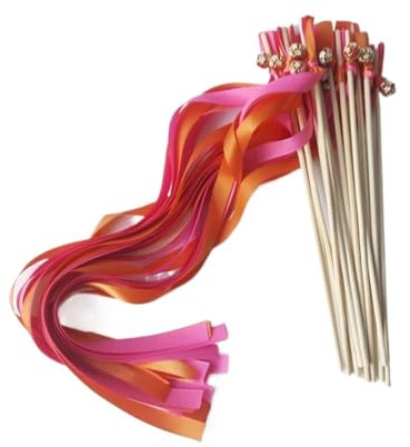 Bunte Farbbandstäbe, 30 Pcs Stain Wedding Ribbon Stick Wish Wands With Bell For Decoration Party Dance Ribbons