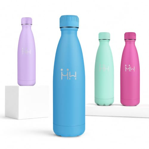 Borraccia Termica 500ml, Doppia Parete Isolata, Bottiglia Riutilizzabile, a Prova di Perdite, Ideale per Palestra, Scuola, Ufficio, Yoga