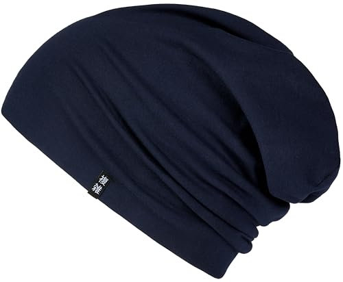 Enter the Complex® Leichte Beanie Mütze, Herren und Damen, Übergangsmütze, Sommer Beanie, Dünne Kopfbedeckung, Baumwolle (Jersey), S/M, Navy