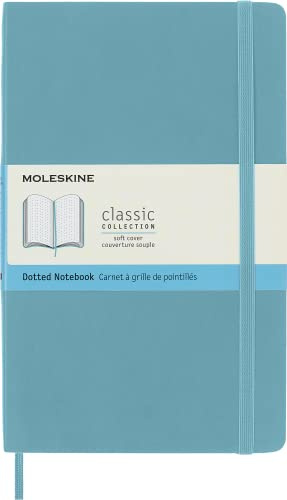 Moleskine Classic Notebook, Soft Cover, Large (5 x 8.25) Dotted, Reef Blue, 192 pages