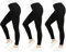 FM London Pacchetto da 3 Leggings Donna, Leggins Opachi per Donna, Nero, XXL