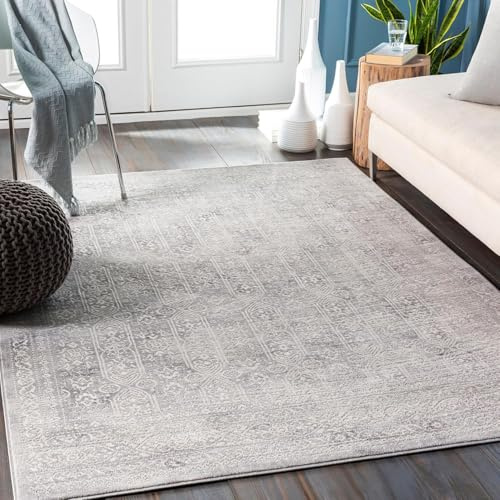 Livabliss Vicky Marrakech Vintage Rug, Bedroom – 160x215 cm, Grey & White
