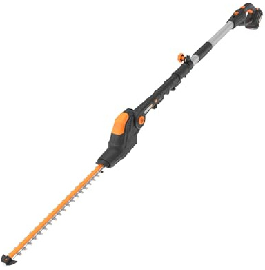 WORX 20 Cordless Hedge Trimmer, 20V Pole Hedge Trimmer Reaches up to 12 with Extended Pole, Electric Bush Trimmer with 180° Rotation Head, Battery & Charger Not Included, WG252.9