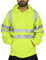 Rosennie Herren Kapuzenjacke Kapuzen-Sweatshirt mit hoher Sichtbarkeit,Winter Warnjacke Warnschutz Pilotenjacke Arbeitsjacke Warnschutzjacke Langarm Reisverschluss, Übergröße Hoodie (4XL, Grün)