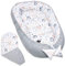PALULLI® Babynest, multifunktionales Kuschelnest mit Weiches zusätzlicher Matratze, Kokon, Nestchen, Babybett, Reisebett für Neugeborene, 100% Baumwolle Oeko-TEX … (Owls)