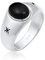 Kuzzoi Siegelring Herrenring oval mit Onyx Schwarz, massiv 9 mm breit in 925 Sterling Silber, Silberring mit Logo schwarz oxidiert, Ring für Männer in der Ringgröße 62, 0602932120_62