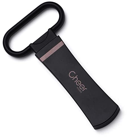 CHEER MODA Ah So Weinöffner - Old Fashion Zweizacken-Korkenzieher & Korker mit schlankem Etui - Luxus Edelstahl Weinöffner Schwarz Gold