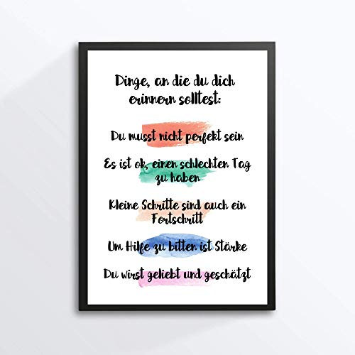 Din A4 Kunstdruck ohne Rahmen - Sprüche - Spruch Mantra Inspiration - Du wirst geliebt - Motivation Druck Poster Deko Bild