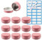 ZEOABSY 10 Pièces 15 ML Vide Rose Pots en Aluminium Cosmétiques Pot Canettes Bocaux Conteneurs 15ml for Fait Main Bougies Crème Baume Voyage, 5X cuillère, 1x Étiquettes
