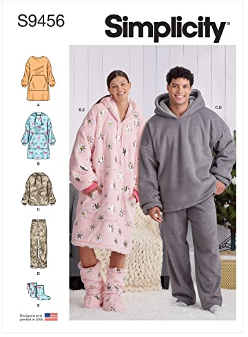 Simplicity Schnittmuster S9456 Unisex Oversize-Hoodies, Hosen und Booties